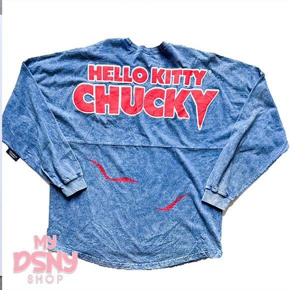 Universal Studios x Hello Kitty x Chucky Spirit Jersey Stonewash Denim Jean - Picture 1 of 2